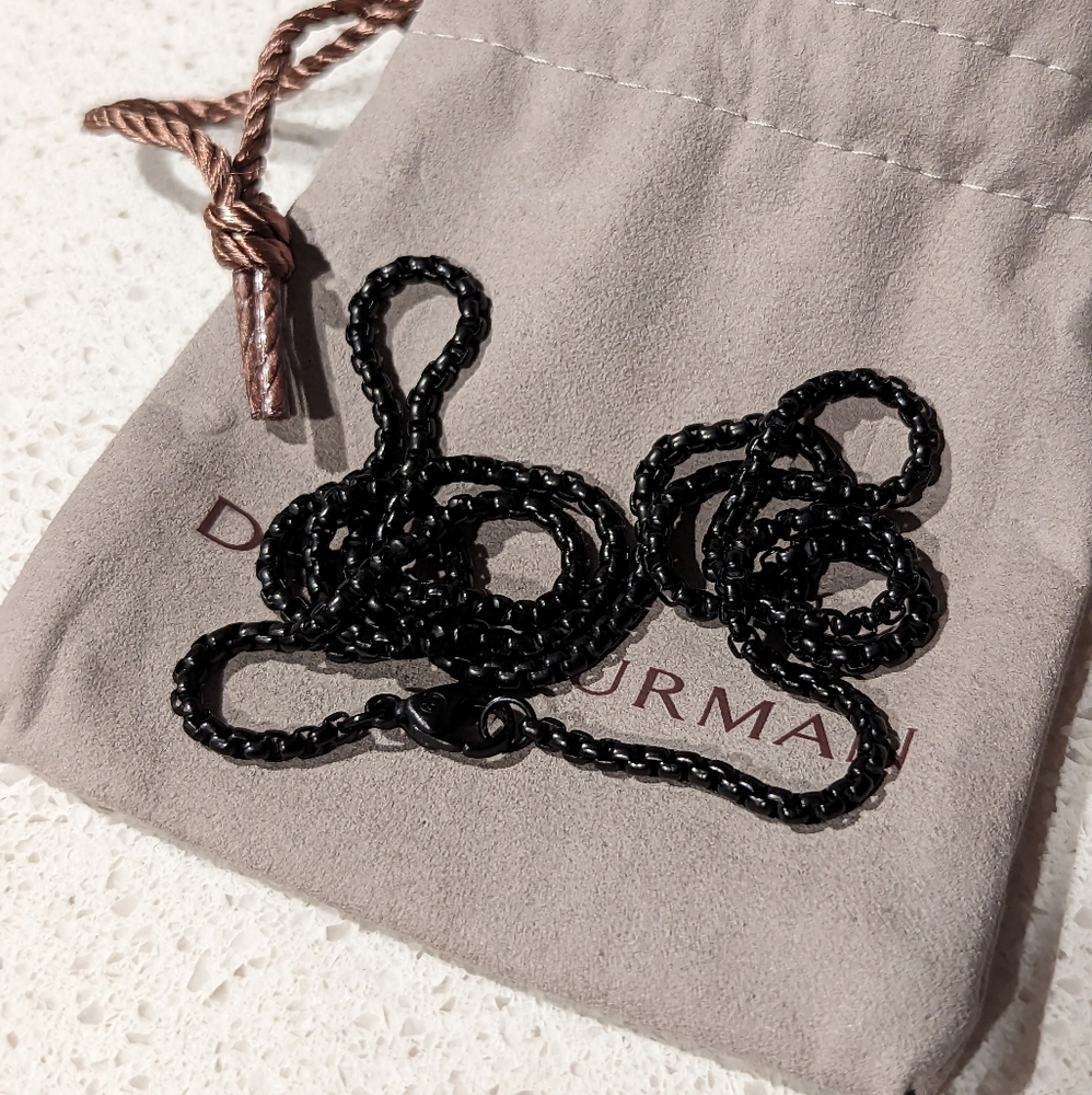 David Yurman 26in 2.7mm Black Stainless Steel Chain